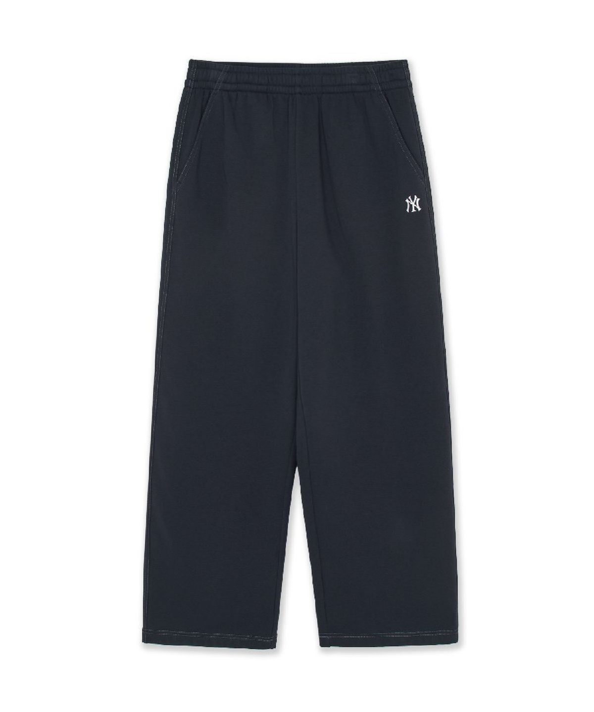 엠엘비(MLB) 베이직 스몰로고 기모 와이드 팬츠 NY (Black)