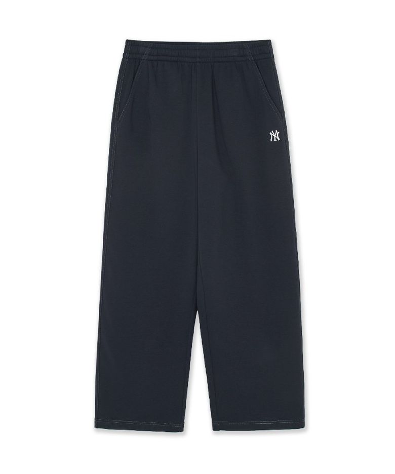 베이직 스몰로고 기모 와이드 팬츠 NY (Black)