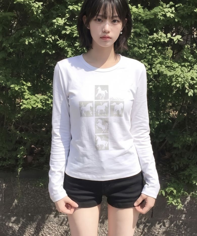 Crufi 우먼 롱 슬리브 티셔츠