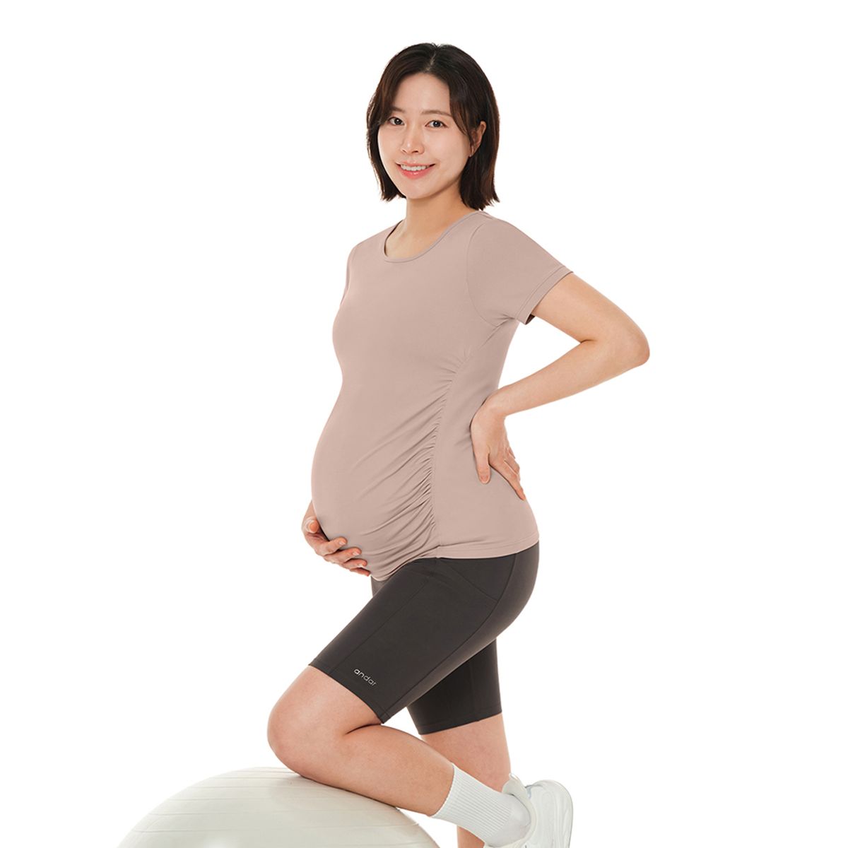 안다르(ANDAR) 쿨링 임부 셔링 숏슬리브