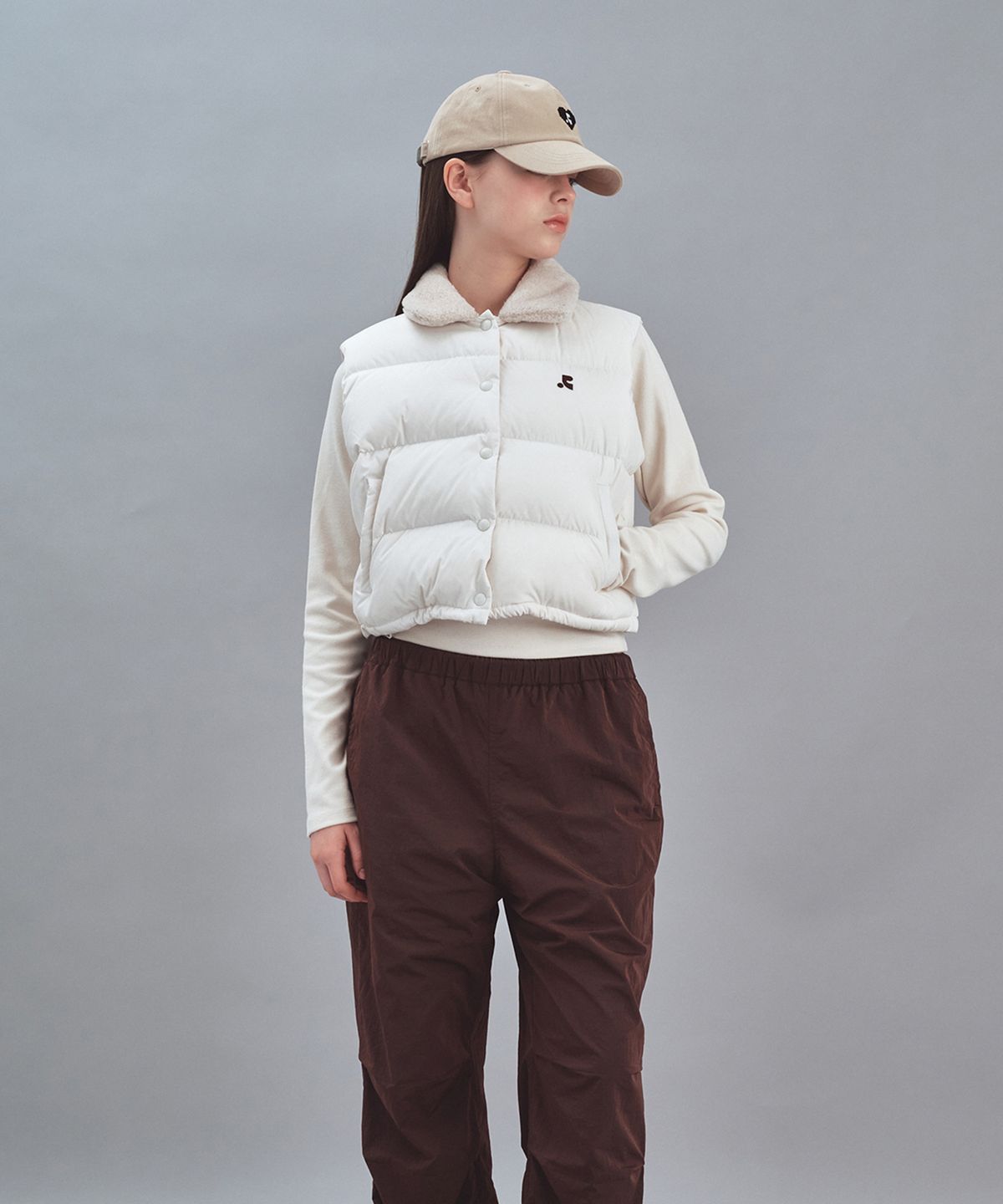 레스트앤레크레이션(REST&RECREATION) COLLAR DOWN VEST - IVORY