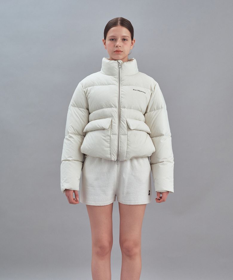 PUFFER POCKET DOWN JACKET - IVORY