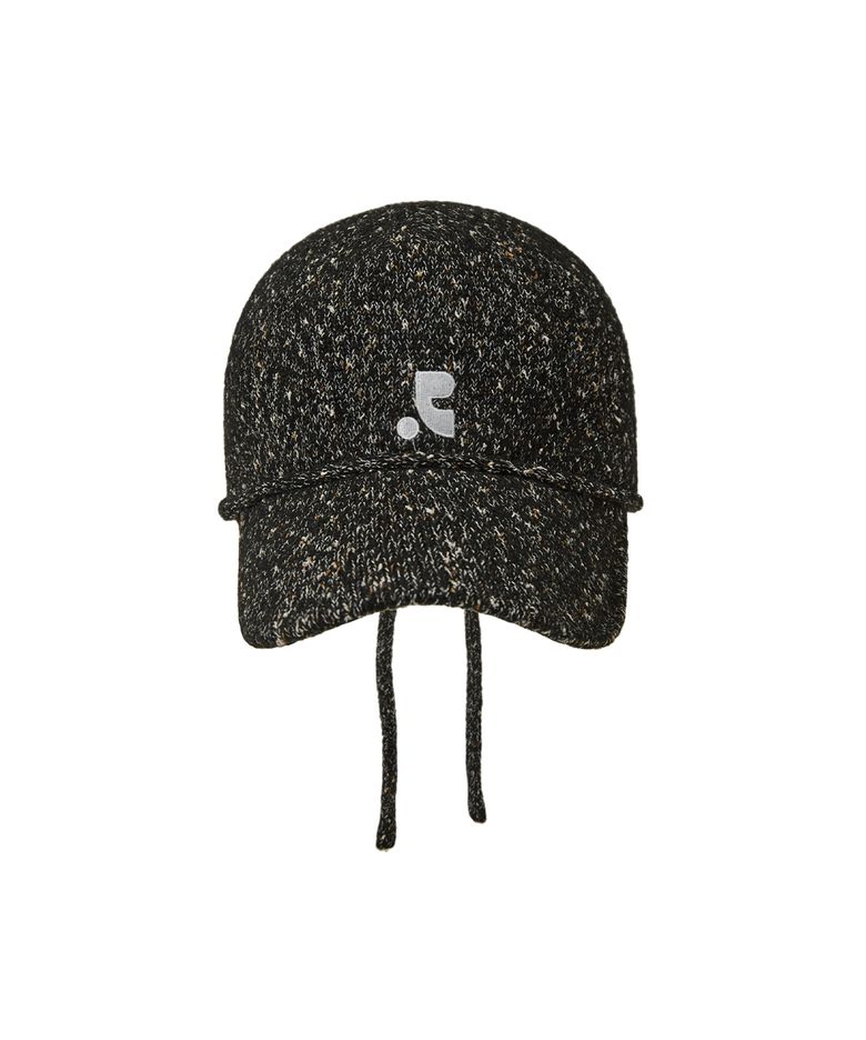 KNIT TIE CAP - BLACK