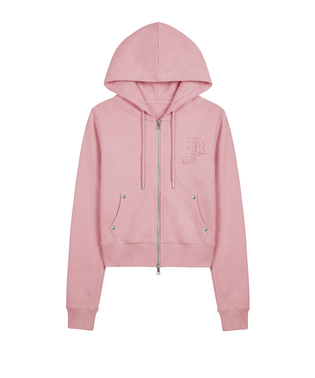 파시온(PASION) 엠블럼 글리터 후드집업_라이트 핑크 Emblem Glitter Hood Zip-Up_Light Pink