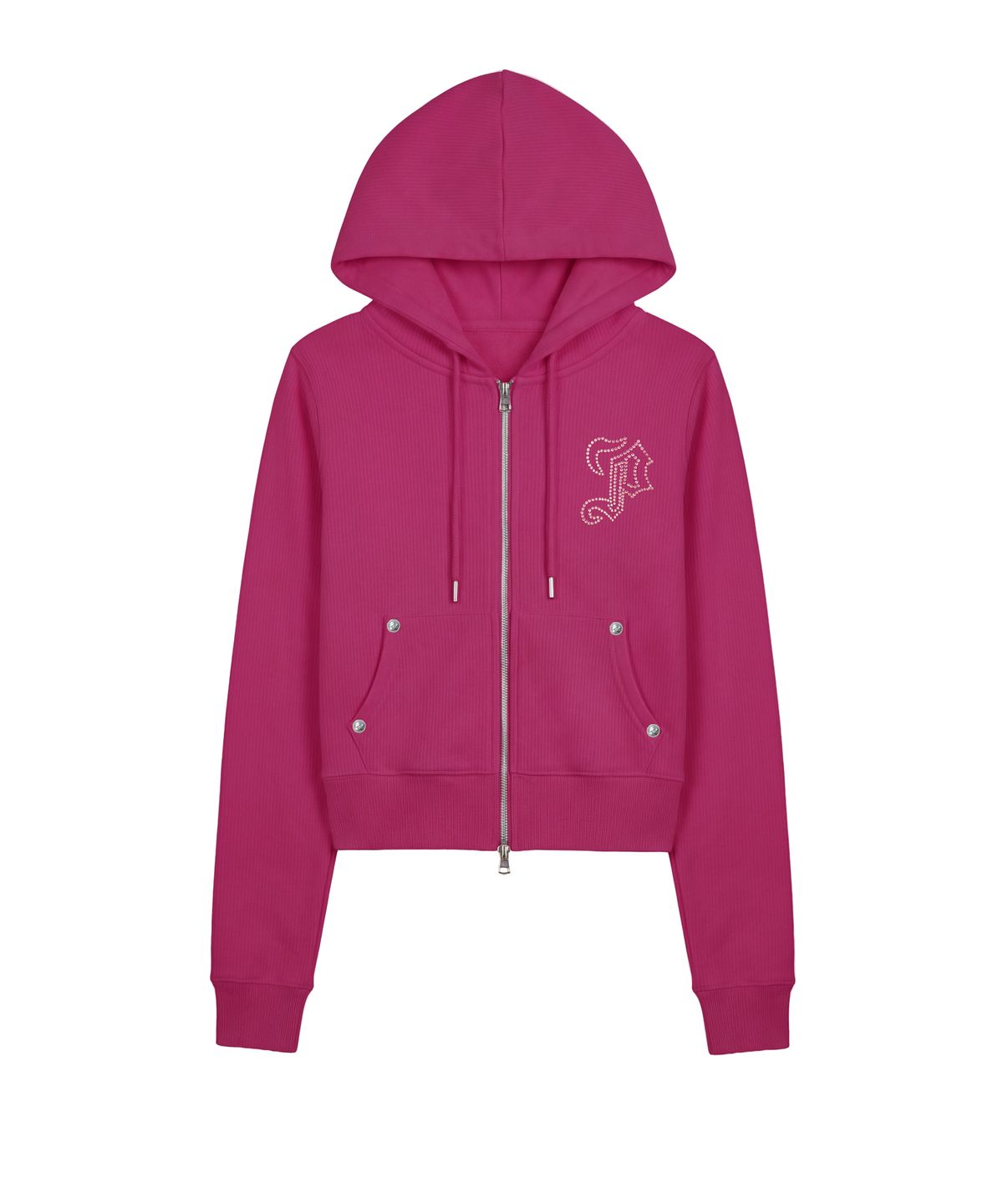 파시온(PASION) 엠블럼 글리터 후드집업_핑크 Emblem Glitter Hood Zip-Up_Pink