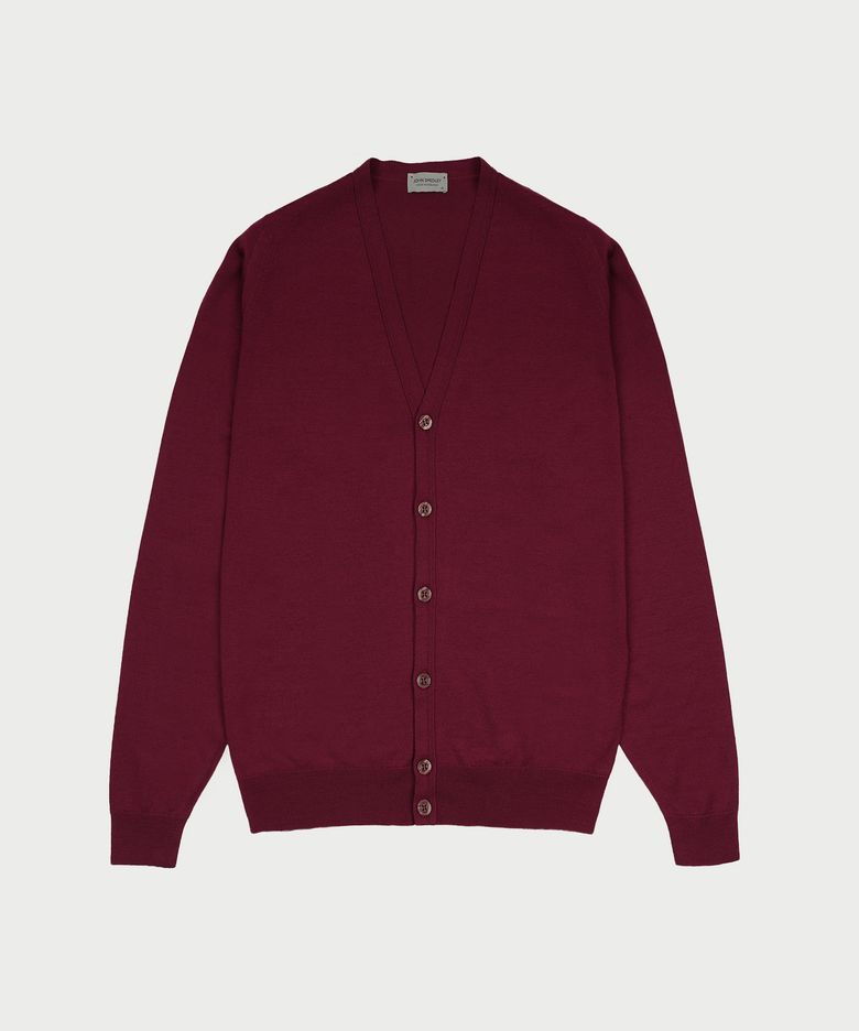 BURLEY Extra Fine Merino Wool Standard Fit V-Neck Cardigan Heritage 5 Colors