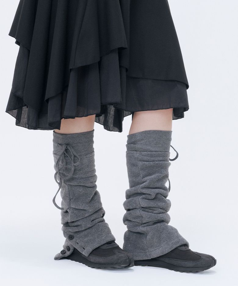 [한나 PICK] Button fleece leg warmer CHARCOAL