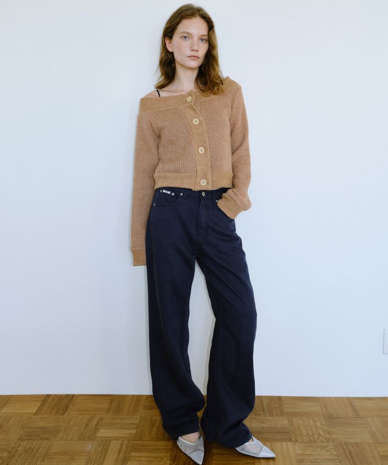 Vintage Cotton Semi-Wide Pants _Blue
