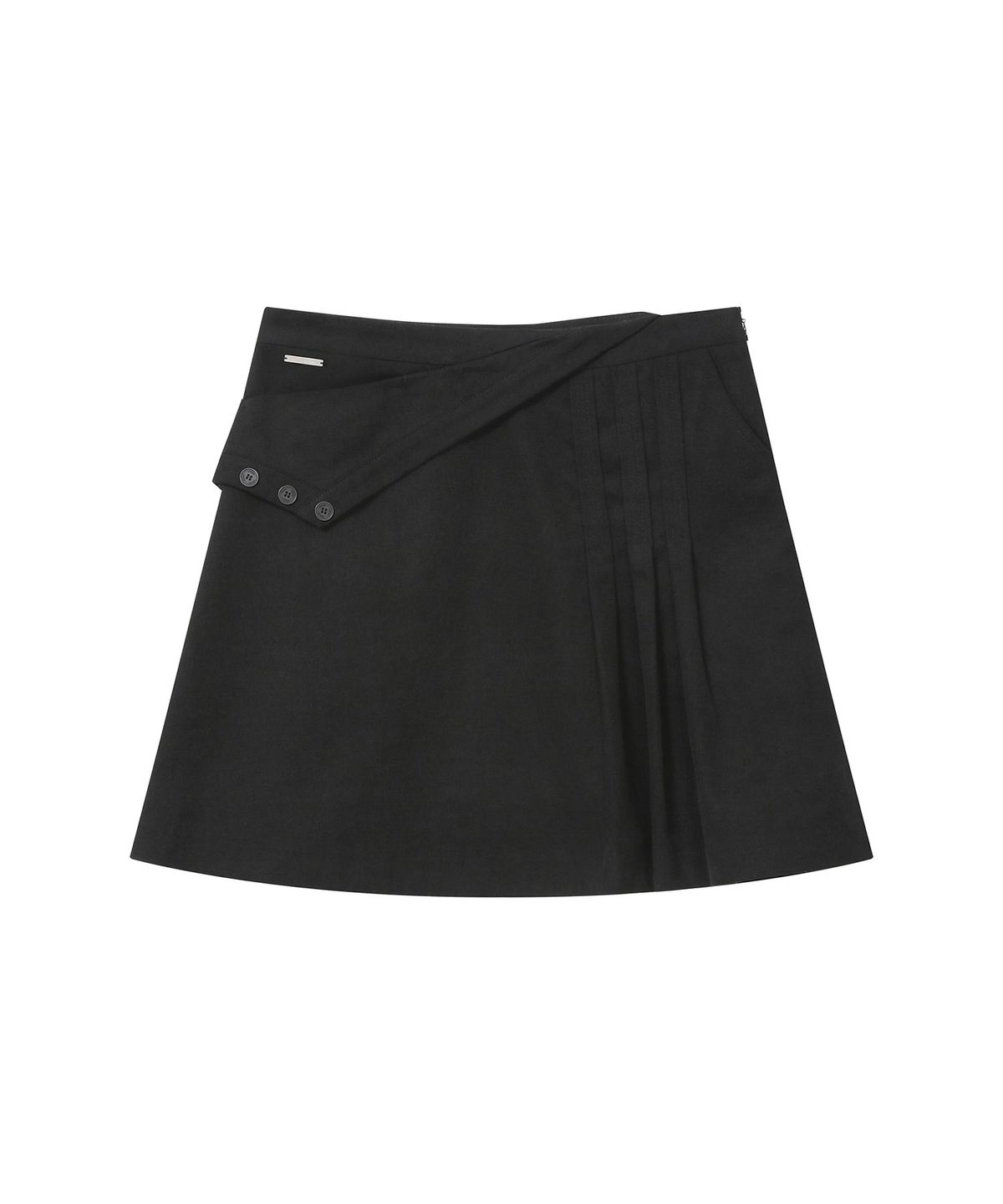 미세키서울(MISEKI SEOUL) Folding tuck detail skirt BLACK