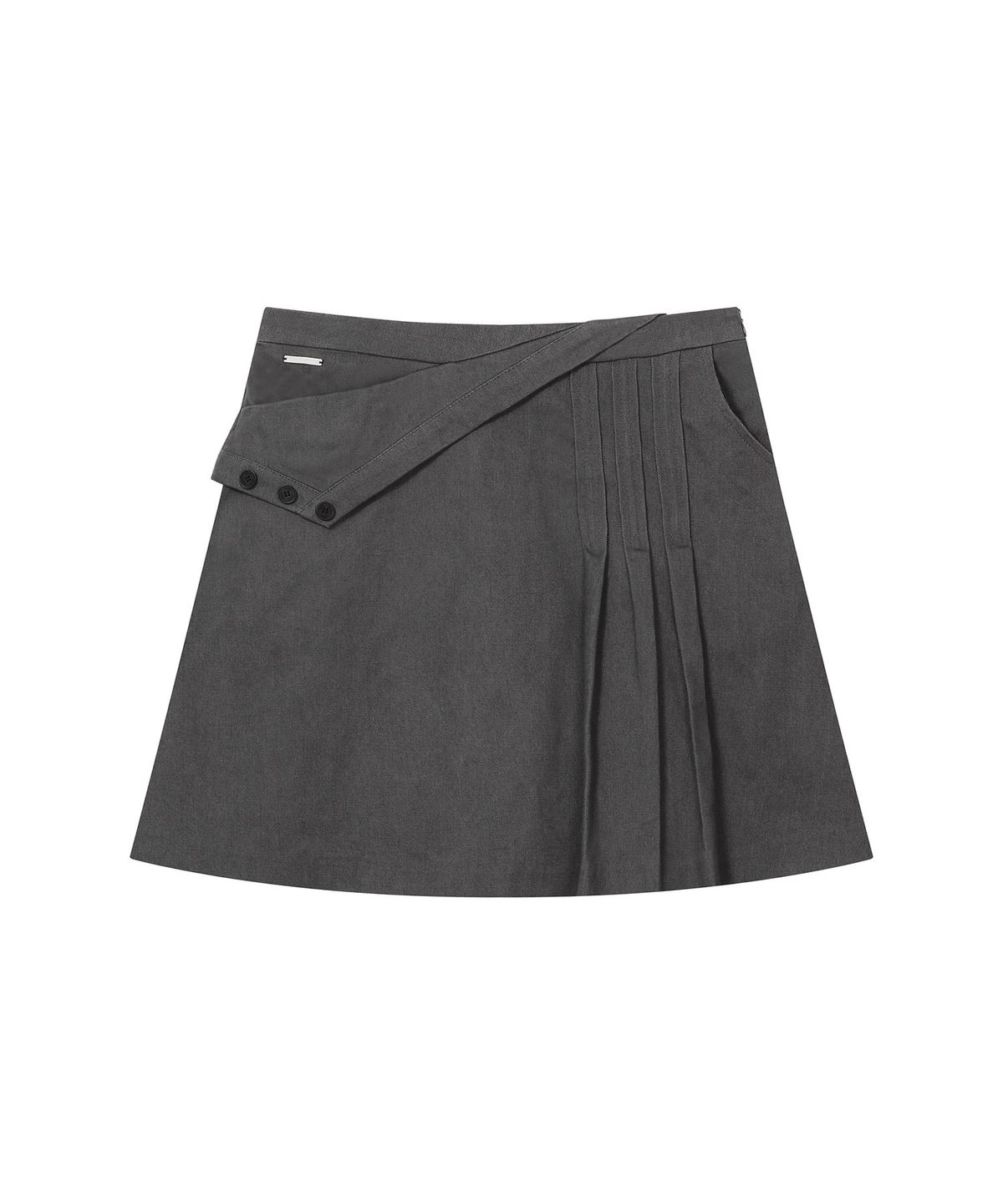 미세키서울(MISEKI SEOUL) Folding tuck detail skirt CHARCOAL