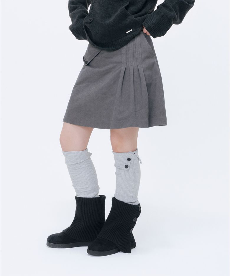 [한나 PICK] Folding tuck detail skirt CHARCOAL