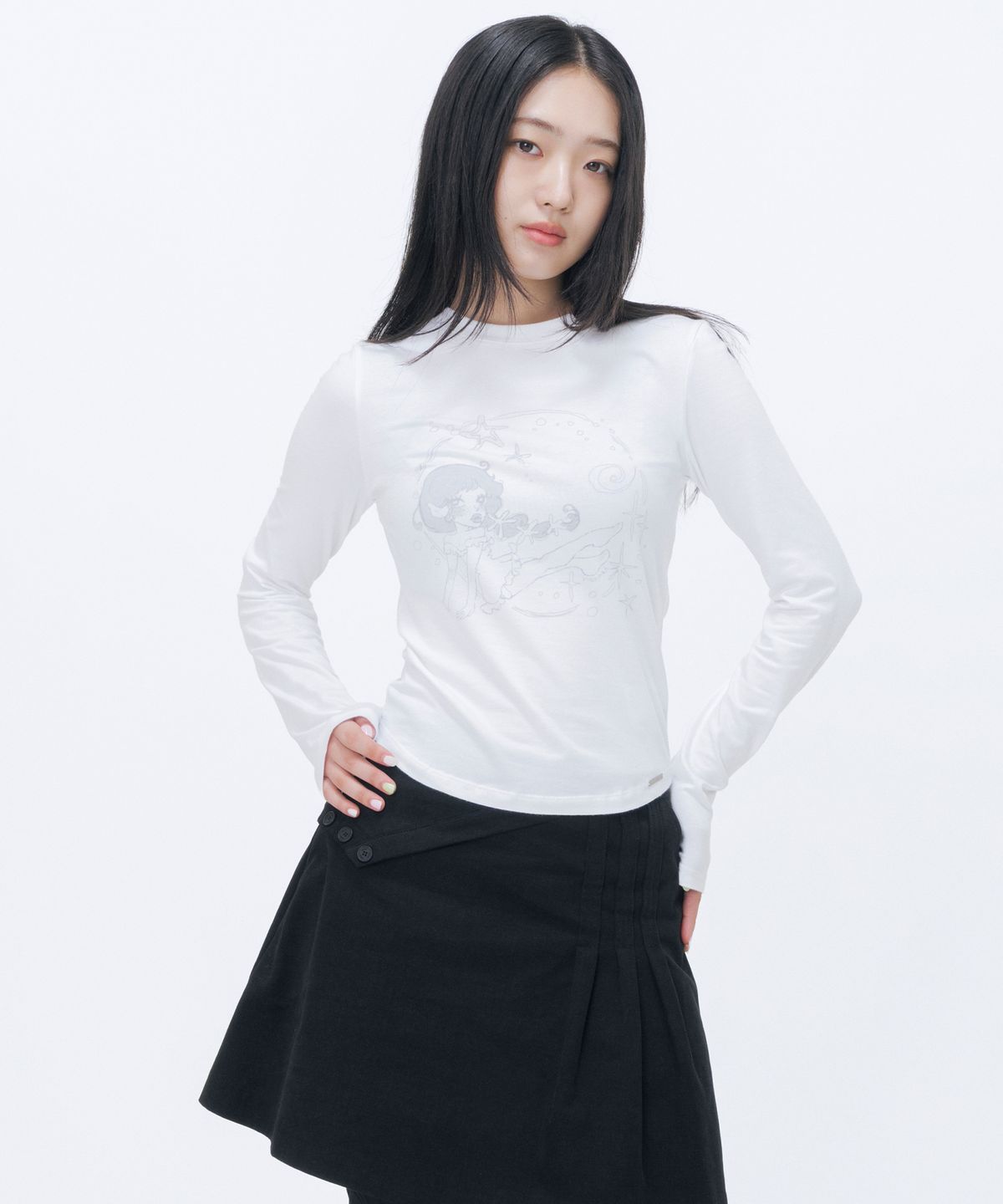 미세키서울(MISEKI SEOUL) Winter sea graphic long sleeve WHITE