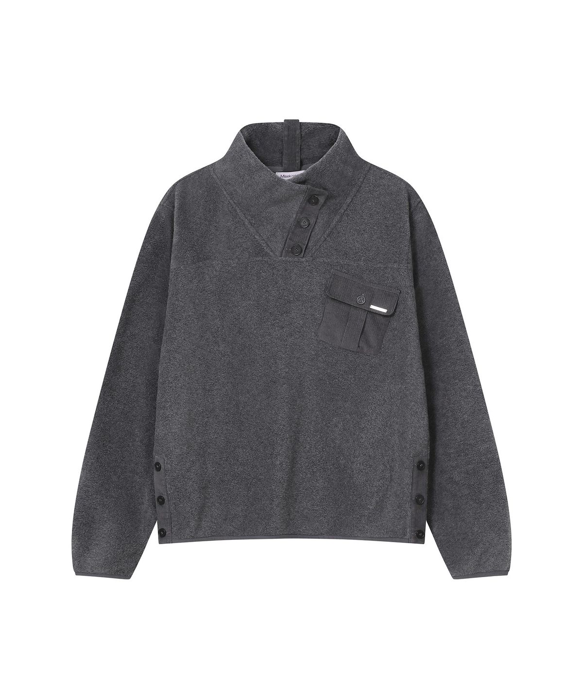 미세키서울(MISEKI SEOUL) Button fleece pullover CHARCOAL