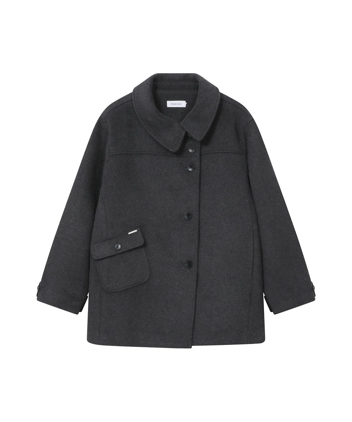 미세키서울(MISEKI SEOUL) Big collar button coat CHARCOAL