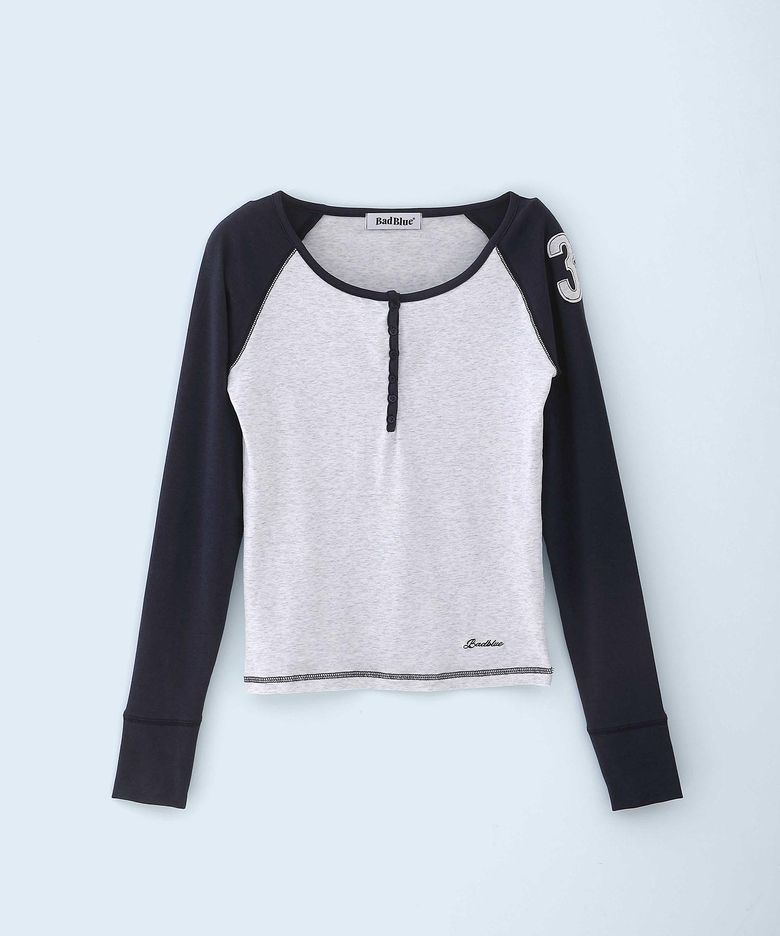 Class Henley Neck Long Sleeve Navy