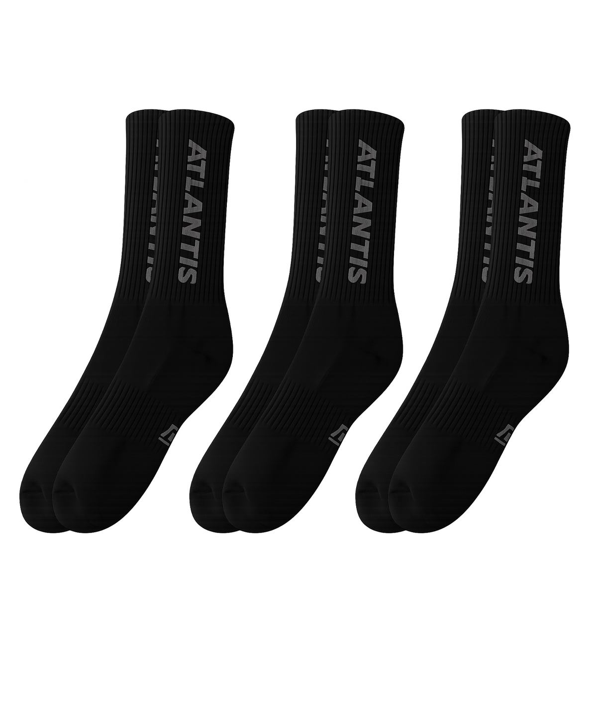아틀란티스기어(ATLANTISGEAR) 메인로고 트레이닝 헤비 삭스 3 Pack (Black)