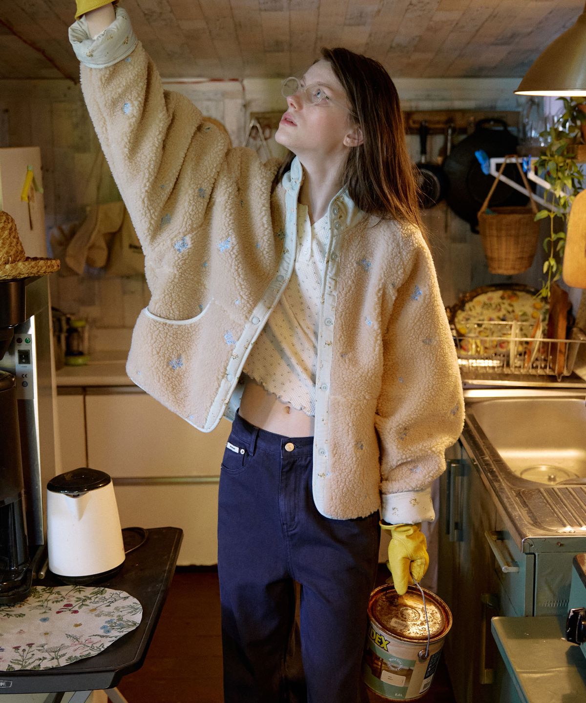 뮈뮈에르(MUEMUER) Flower Reversible Fleece Jacket MU2699FU502V