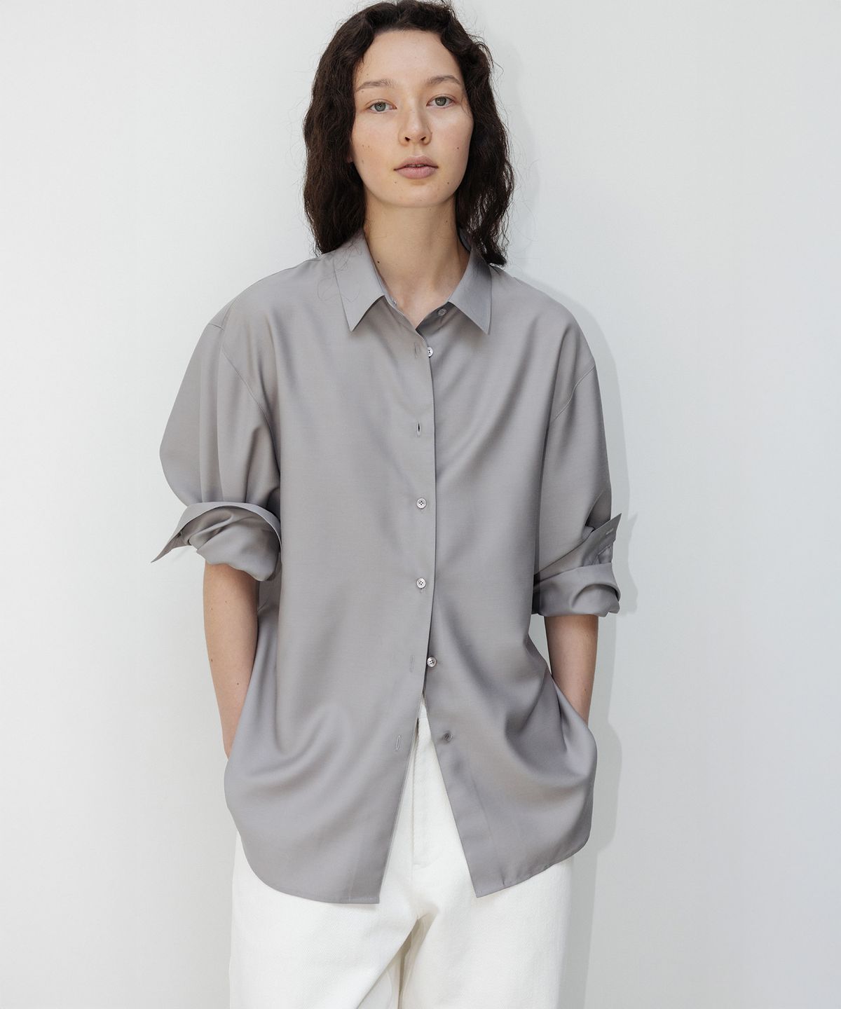 오브헤덴(OPHEDEN) Poise Wool Silk Shirt (grey)