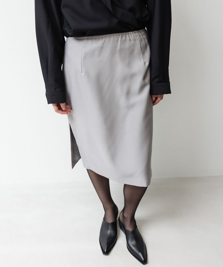 Poise Wool Silk Skirt (grey)