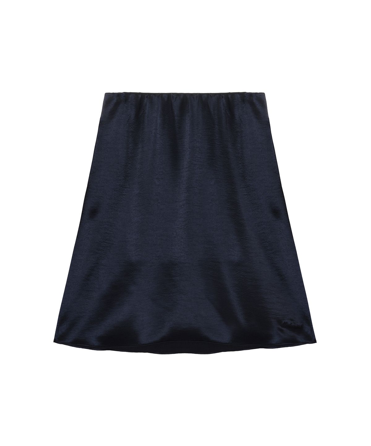 닉앤니콜(NICK&NICOLE) GLOW SATIN MIDI SKIRT_NAVY