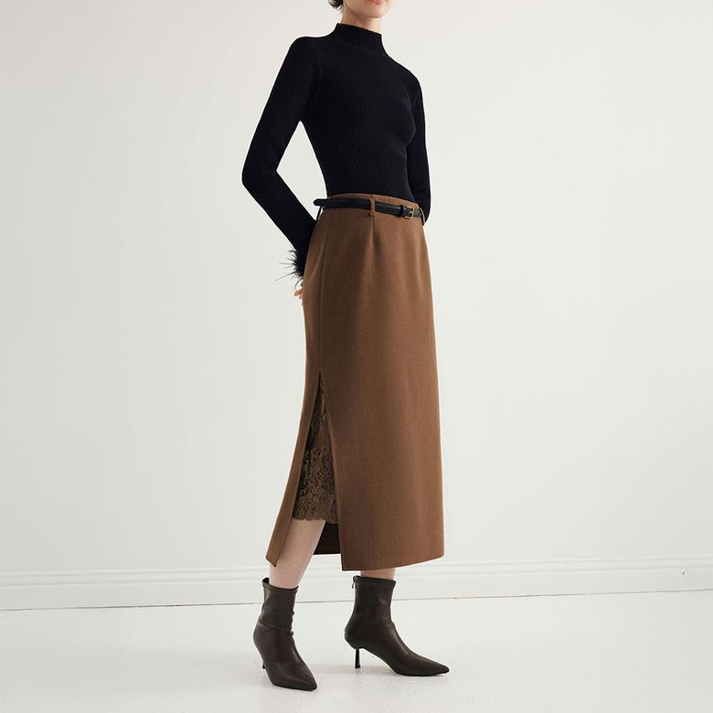 YY_Leg high-waiste long skirt