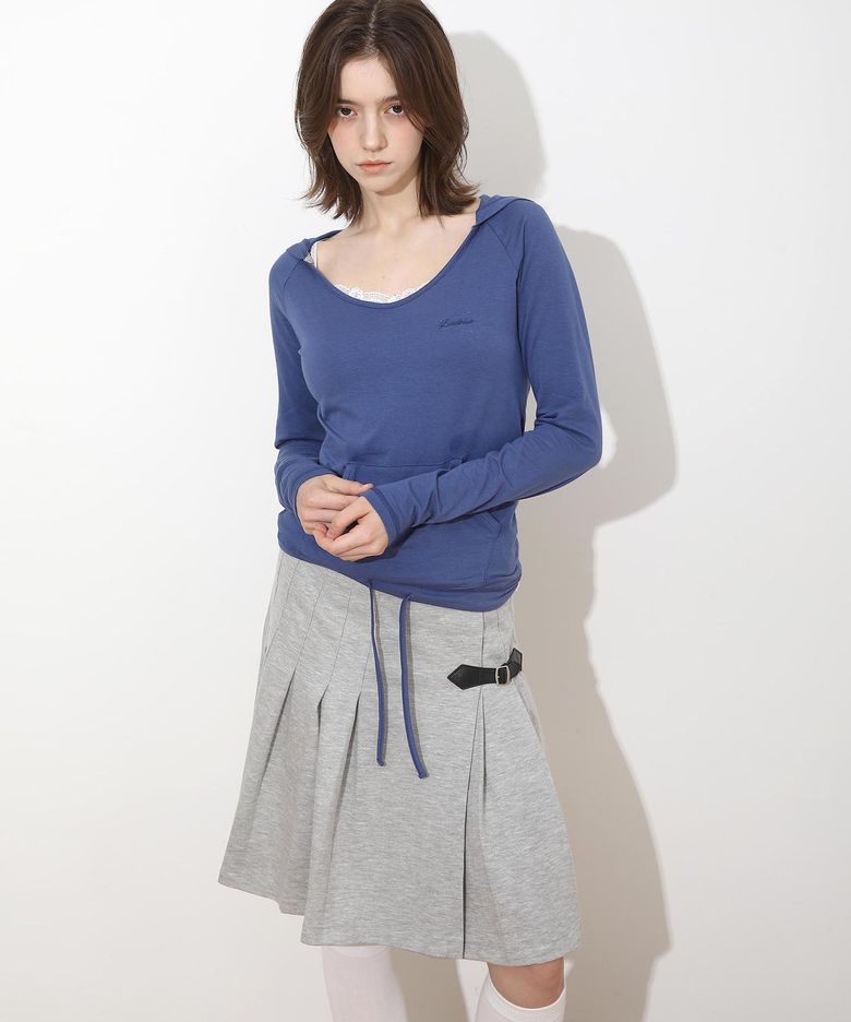 New School Cotton Buckle Lap Skirt