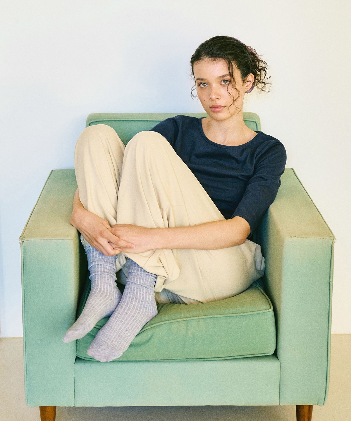 디야니(DHYANI) Ease Boatneck Tee (Navy)