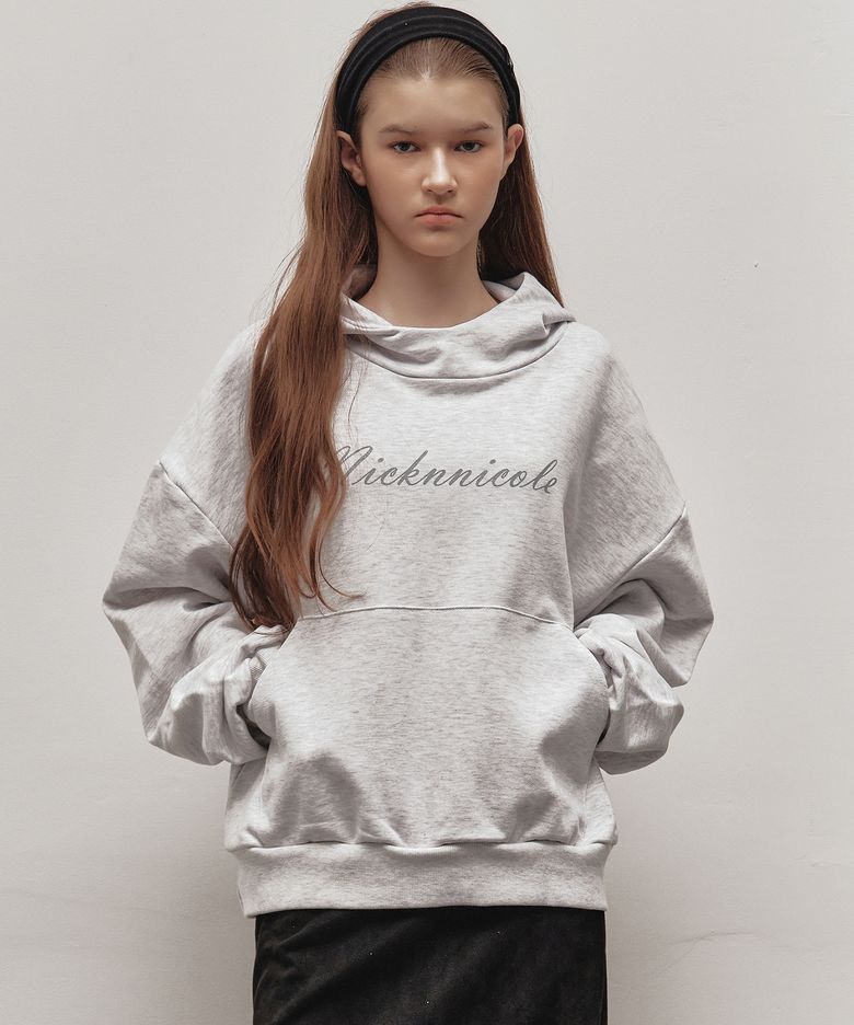 COWL NECK HOODIE_MELANGE