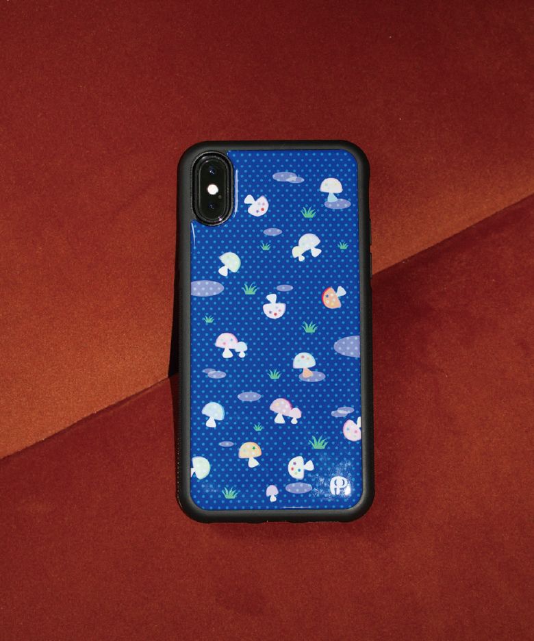 Blue mushroom epoxy case