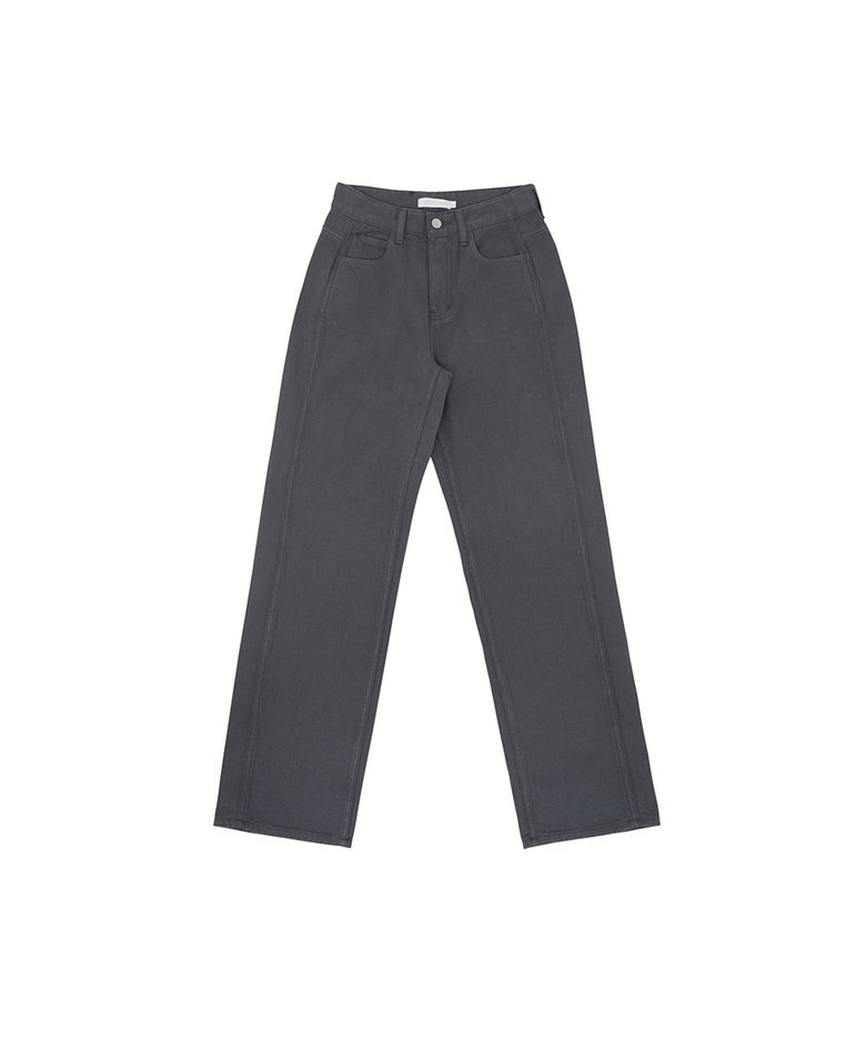 Color Dyeing Denim Straight Pants (fuzzy charcoal)