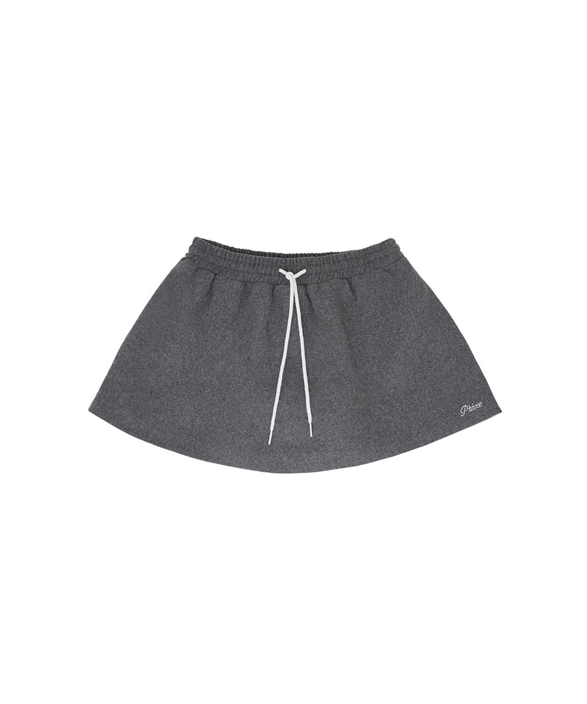 피브비(PIV’VEE) Wool Blend Drawstring Mini Skirt (fuzzy charcoal)