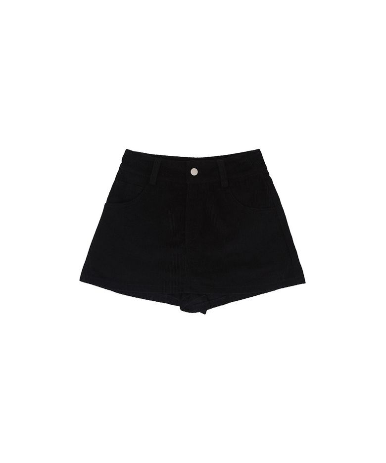Corduroy Mini Skirtpants (ebony black)