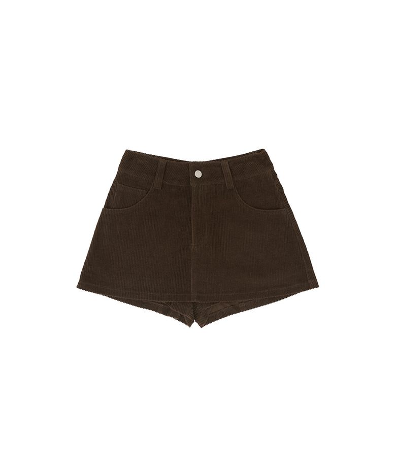 Corduroy Mini Skirtpants (chocolate brown)