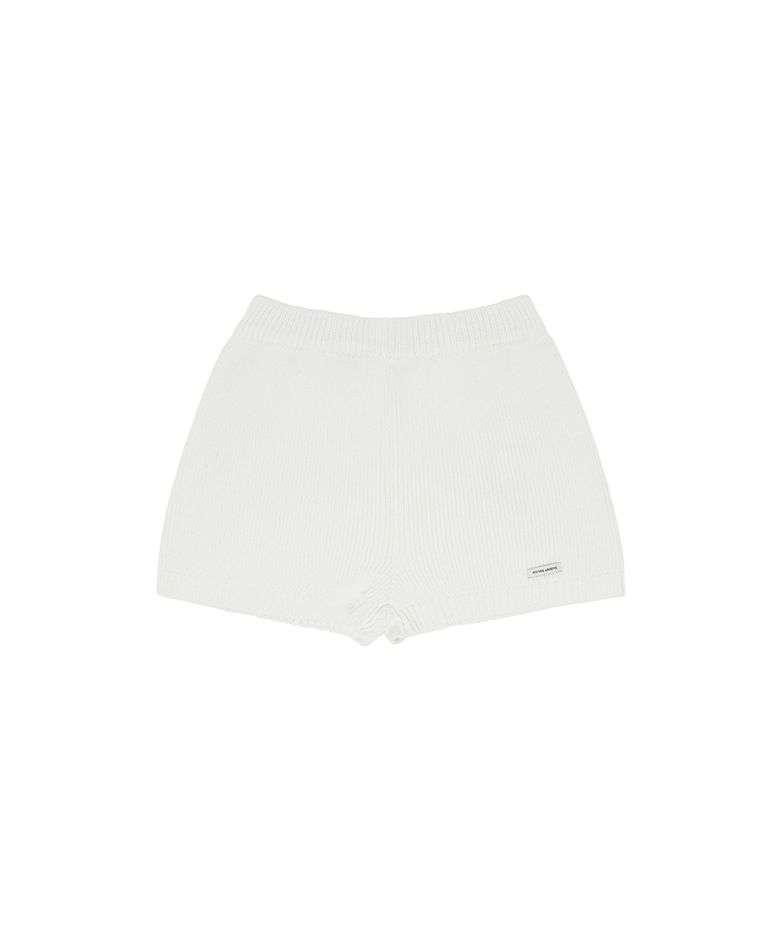 Banding Cotton Knit Shorts (cloud white)