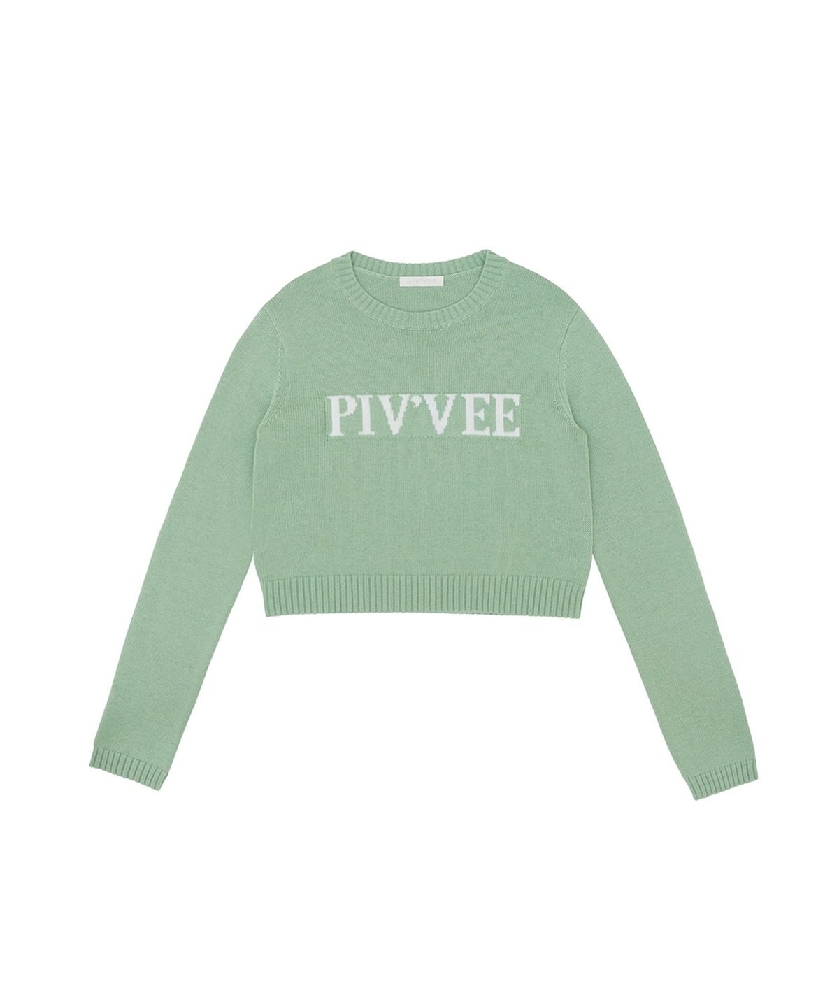 피브비(PIV’VEE) Pivvee Lettering Knit Top (pistachio mint)