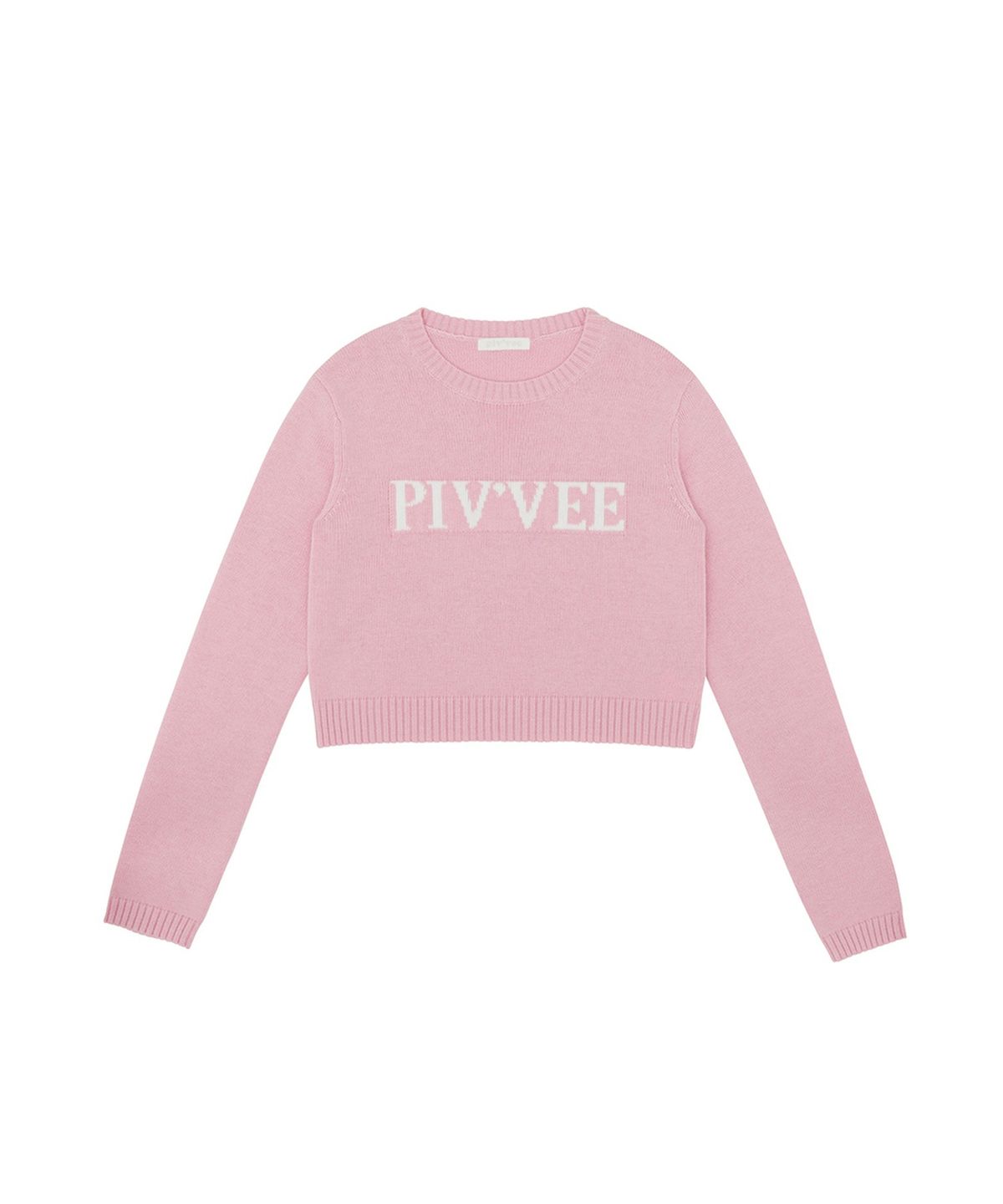 피브비(PIV’VEE) Pivvee Lettering Knit Top (bubble pink)