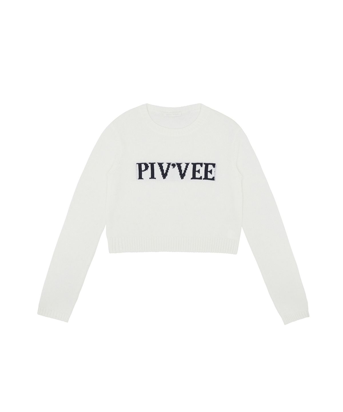 피브비(PIV’VEE) Pivvee Lettering Knit Top (cloud white)