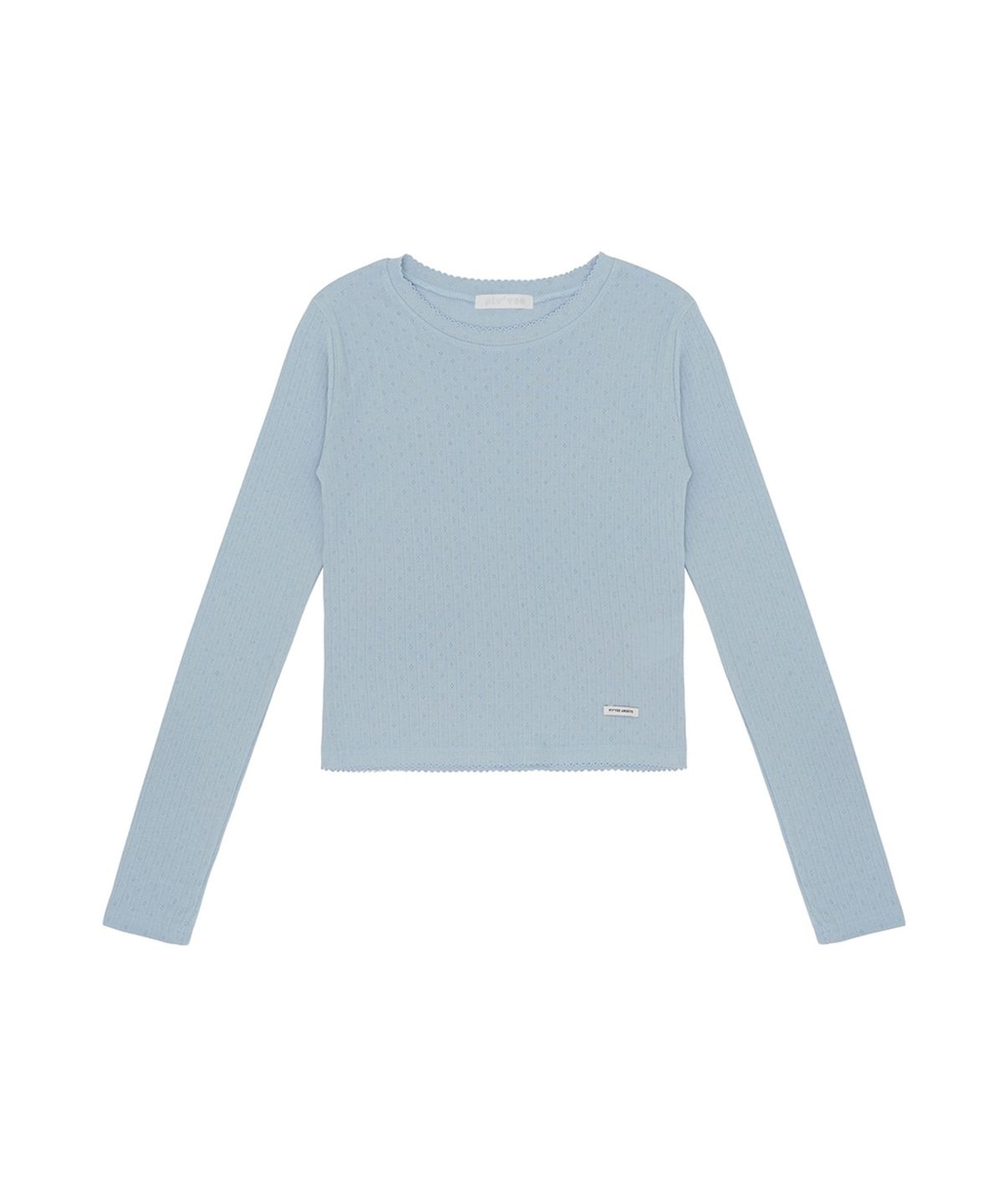 피브비(PIV’VEE) Punching Long Sleeve T-shirt (mist blue)