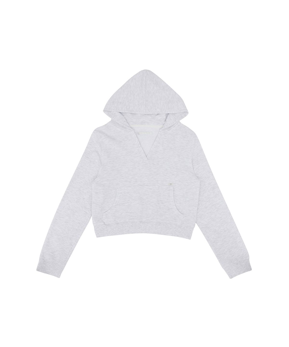 피브비(PIV’VEE) V Neck Hooded Sweatshirt (snow grey)
