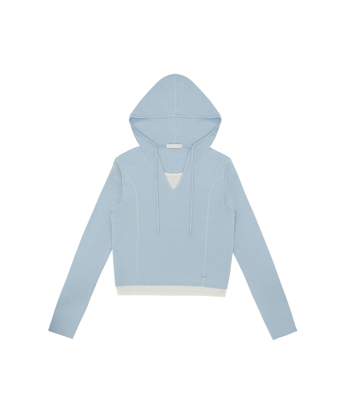피브비(PIV’VEE) Layered Hooded Knit Top (mist blue)