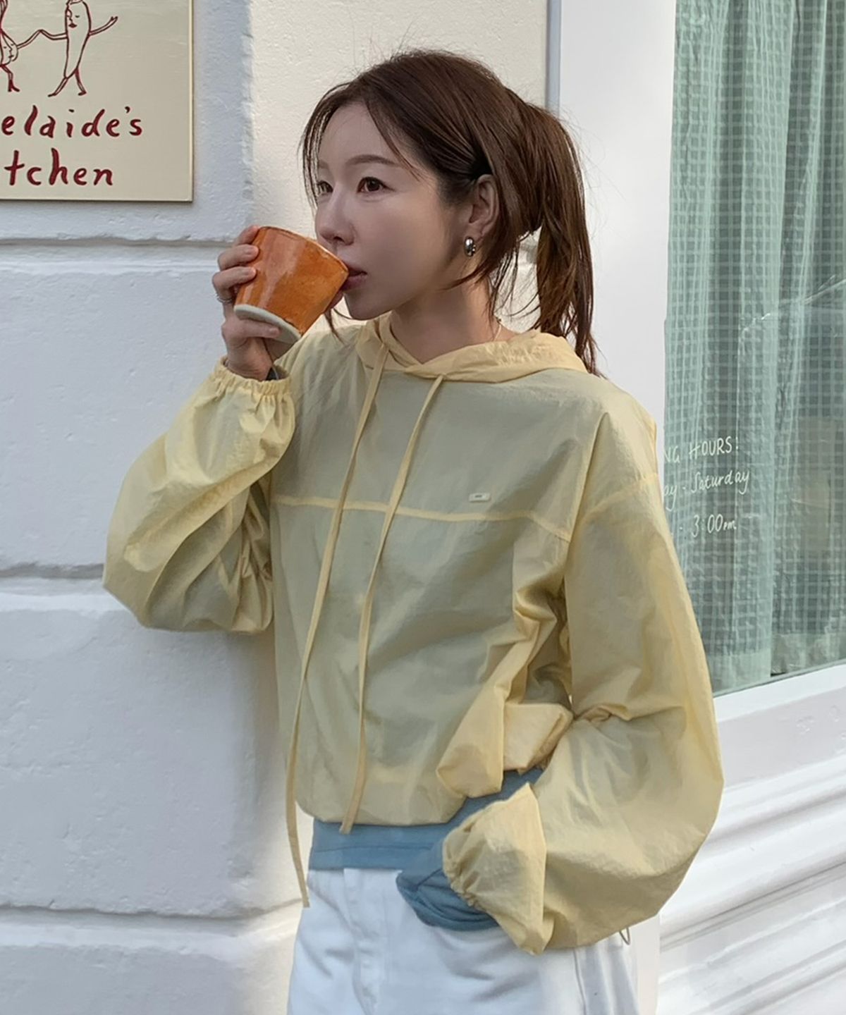 피브비(PIV’VEE) Nylon Hooded Anorak (mist yellow)