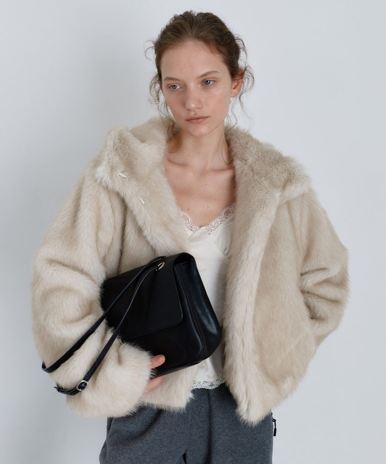 Fox fur hooded jumper