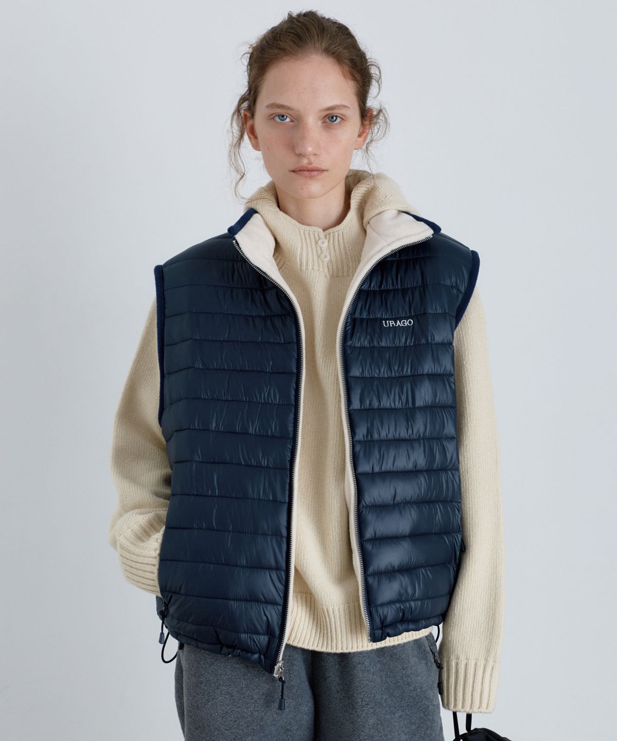 유라고(URAGO) Reversible fleece padded vest