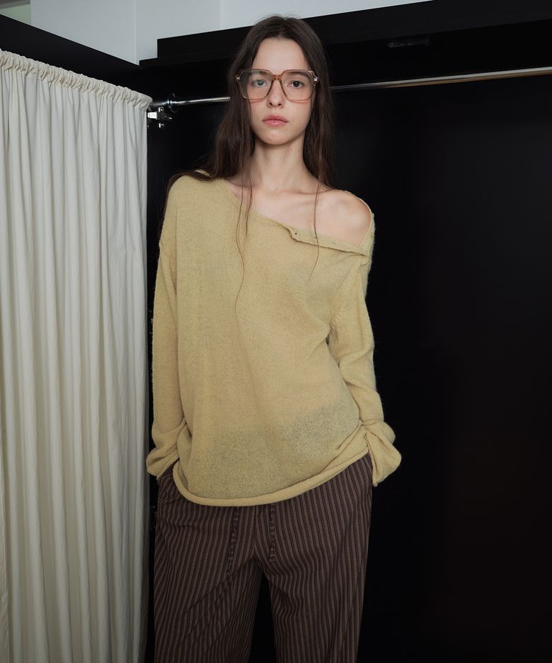 BUTTON KNIT YELLOW [MMFA1KN18YL]
