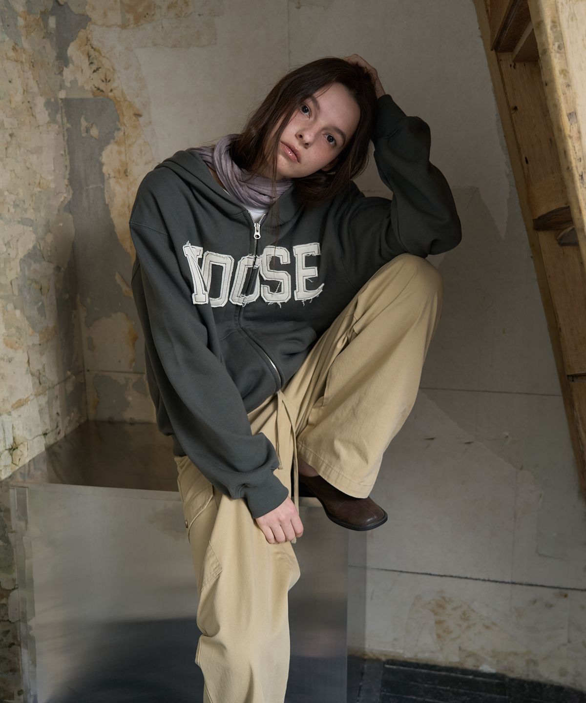무드무스(MOODMOOSE) LOW ZIP-UP CHARCOAL [MMFA1TS07CH]