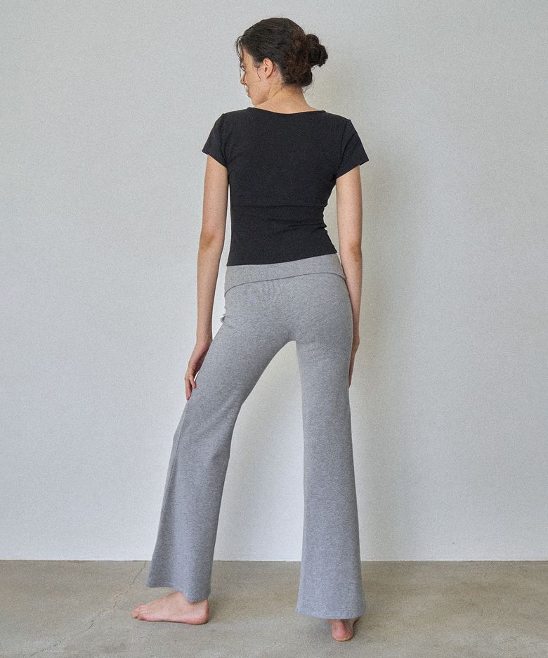High Waist Bootcut Pants (Melange)