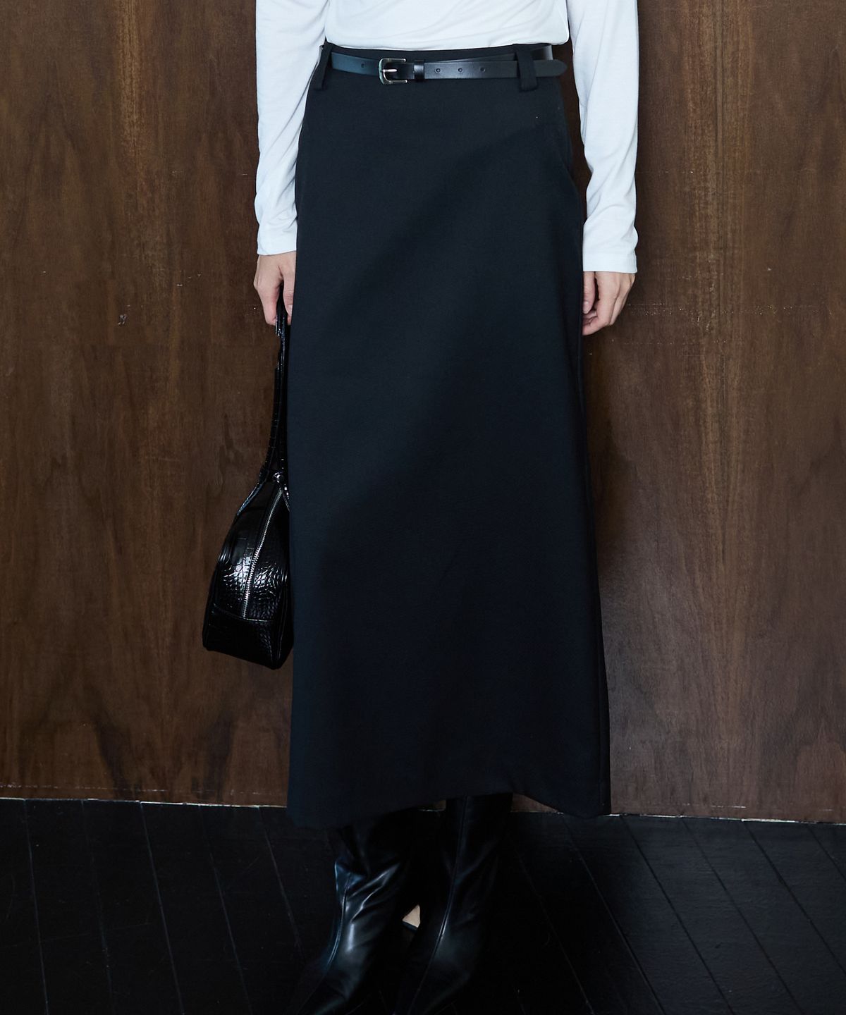 누토프(NUTOFFE) Column Skirt_Black