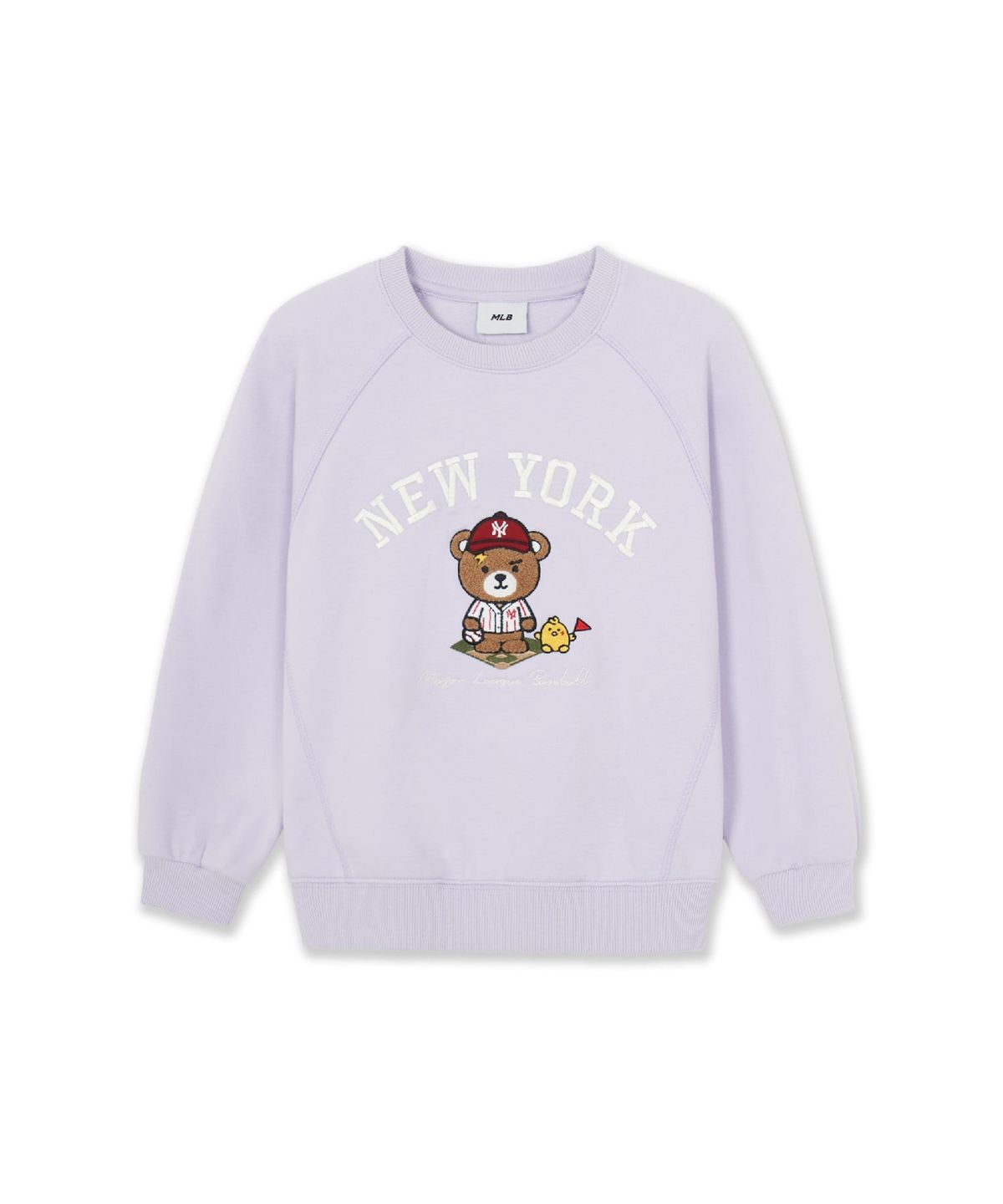 엠엘비 키즈(MLB KIDS) 스포티브 프렌즈 캐릭터 기모 맨투맨 NY (Lavender)