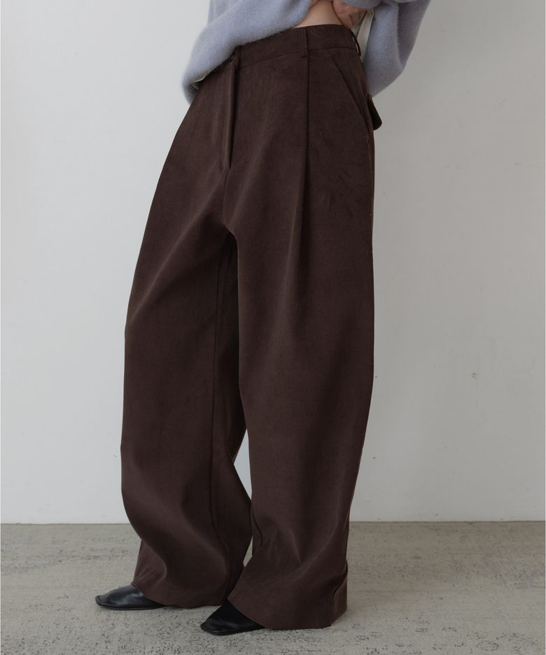 코듀로이 핀턱팬츠 Brown