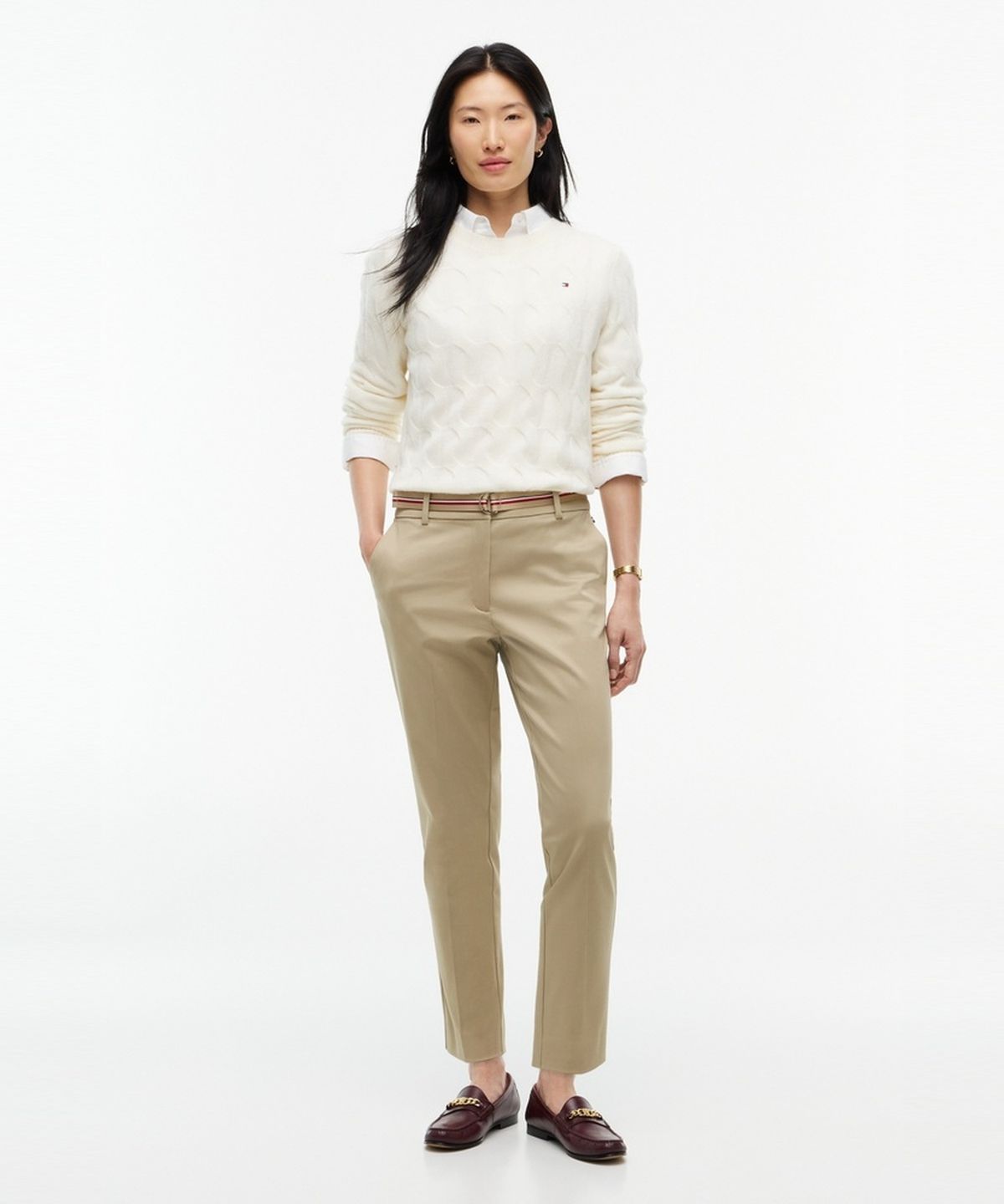 타미힐피거(TOMMY HILFIGER) 벨티드 슬림 스트레이트 치노팬츠 (T22G7WPC071WT1AEG)